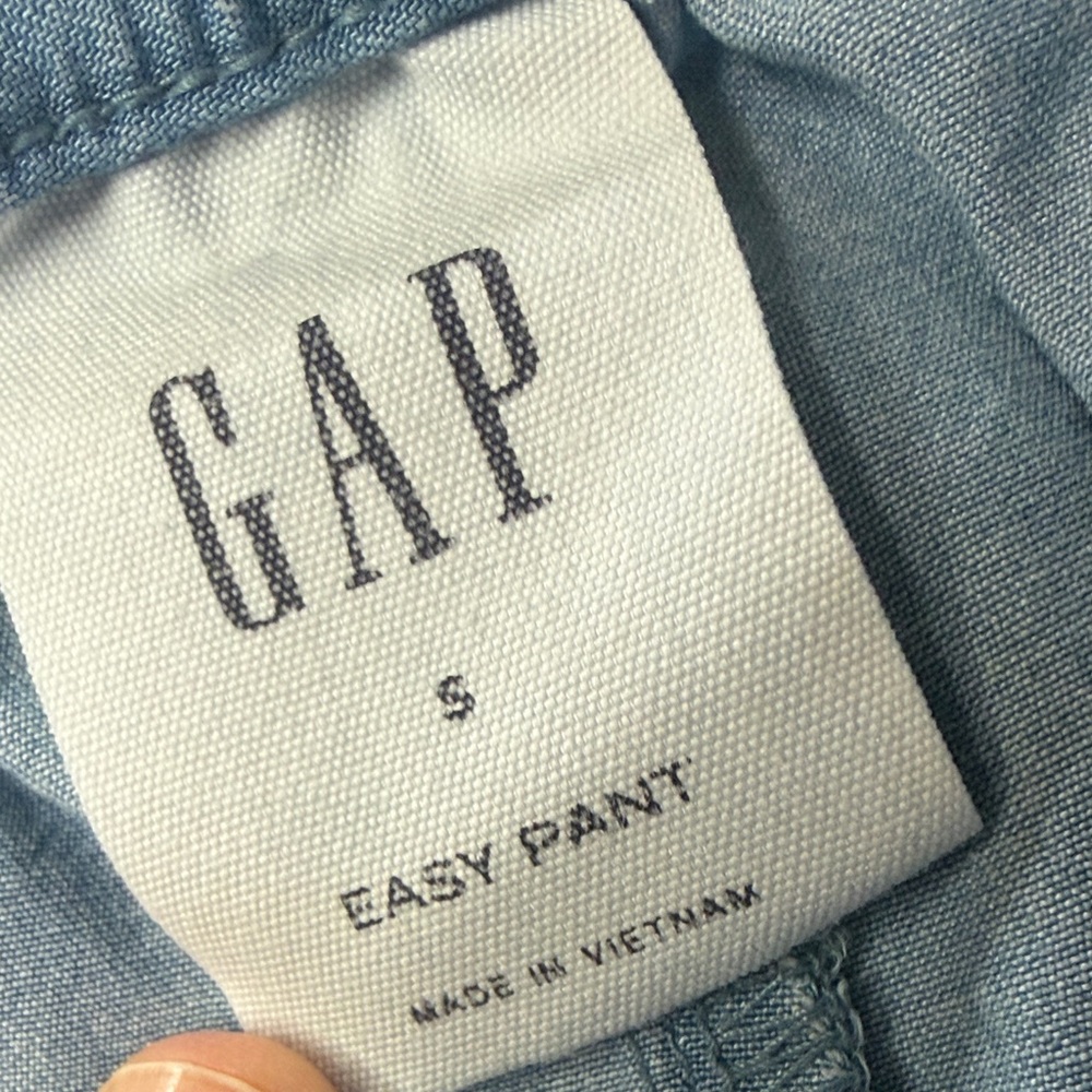 Gap blue chambray denim pull on cargo pants size small - Picture 7 of 7